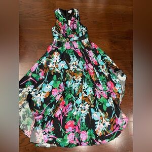 Milly NWT Angie Neon Floral Silk Elegant Sleeveless Dress Size 10 Bridal Wedding